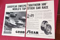 1959 PLYMOUTH CHEVY THUNDERBIRD STOCK CARS RACING GOODYEAR AD