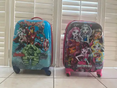 In good used condition. Wheels and handles all work well. Clean inside. $20 each piece.