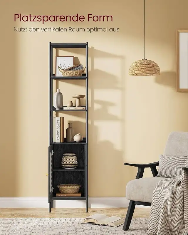 6 Tier Bookcase Tall Shelving Unit Shelving Unit Rattan Effect D in Bookcases & Shelving Units in Markham / York Region - Image 5