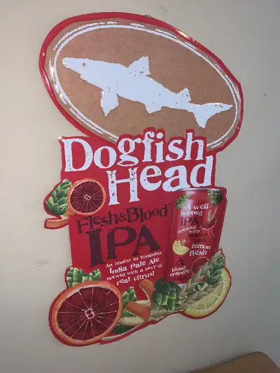 Vintage Dogfish Head IPA Beer bar tin sign Mint condition, View more