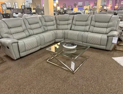 Grey Leather Sectional Sofa, View more