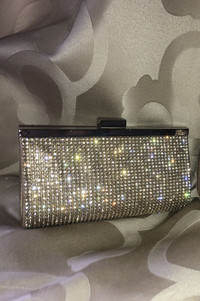 Brand New Sparkly Golden Clutch with Light Strap