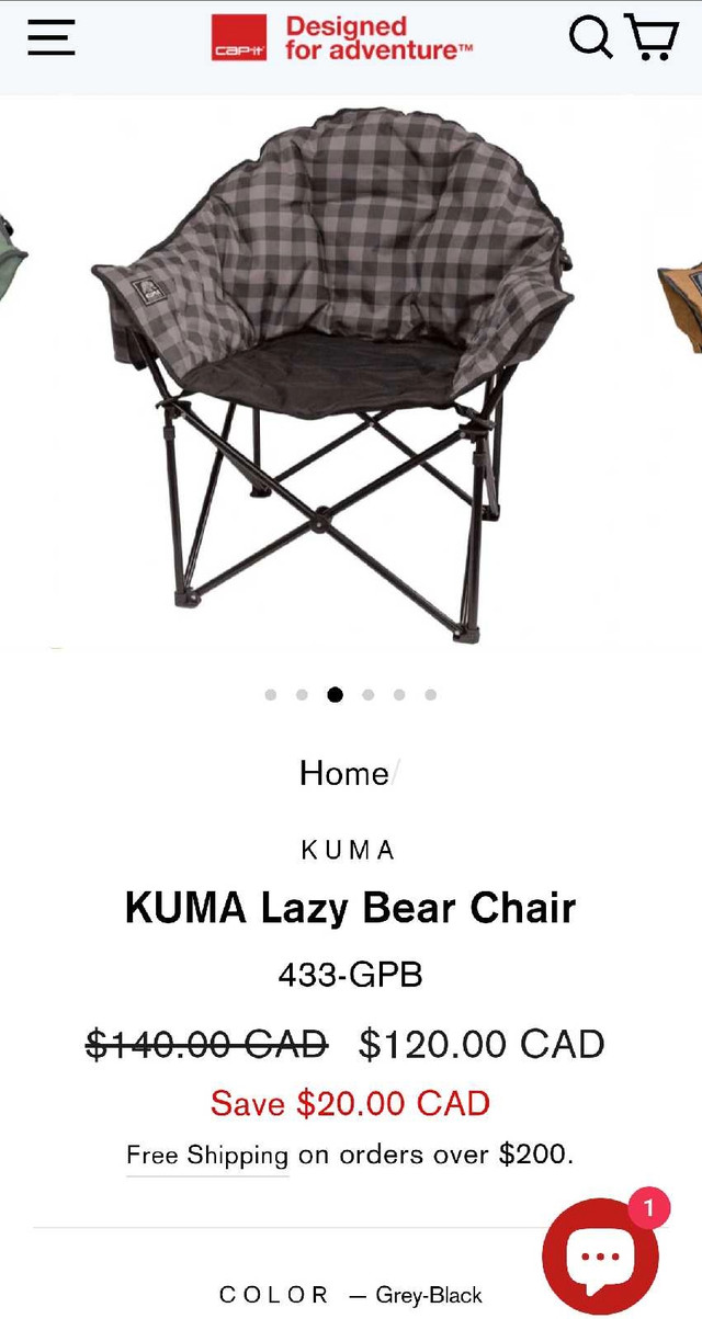 Kuma Lazy bear camping chair in Chairs & Recliners in Campbell River - Image 3