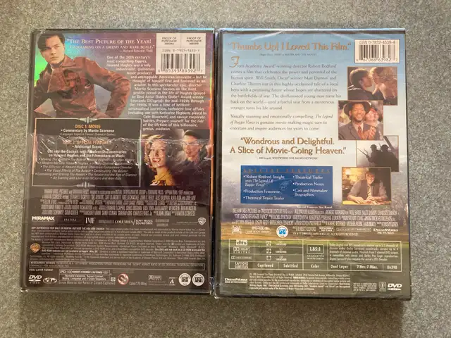 New sealed DVDs Scorsese Aviator The Legend of Bagger Vance63347536960899121