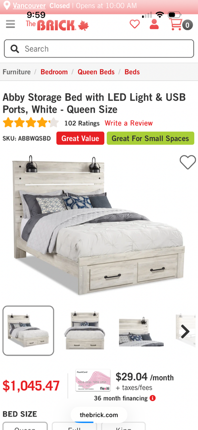Abby Queen Storage Bed with USB Ports – Excellent Condition, View more