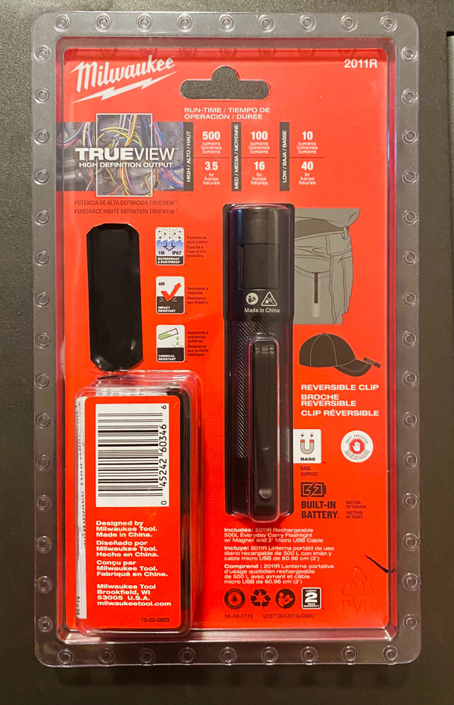 Milwaukee MIL-2011RRechargeable 500L EverydayCarry Flashlight in Power Tools in Abbotsford