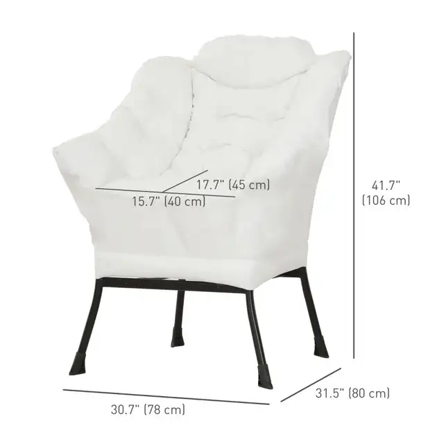 Modern Accent Chair, Armchair with Side Pockets and Solid Steel  in Chairs & Recliners in Markham / York Region - Image 5