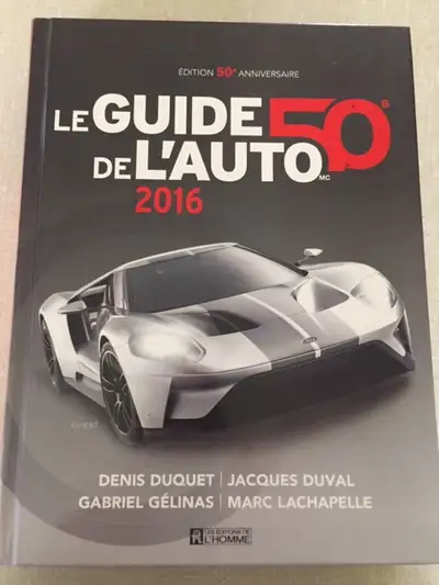 Livre Guide de l'auto 2016. Idéal pour collectionneur. Très bon état, comme neuf.