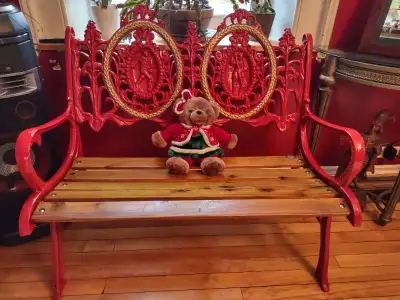 Victorian cast iron bench, View more