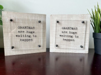 New Block Wooden Signs-Grandmas are hug’s waiting to happen
