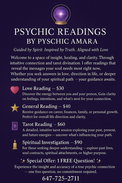 ✨ Psychic Readings by Amara ✨ Guided by Spirit. Inspired by Truth. Aligned with Love. Welcome to a s...