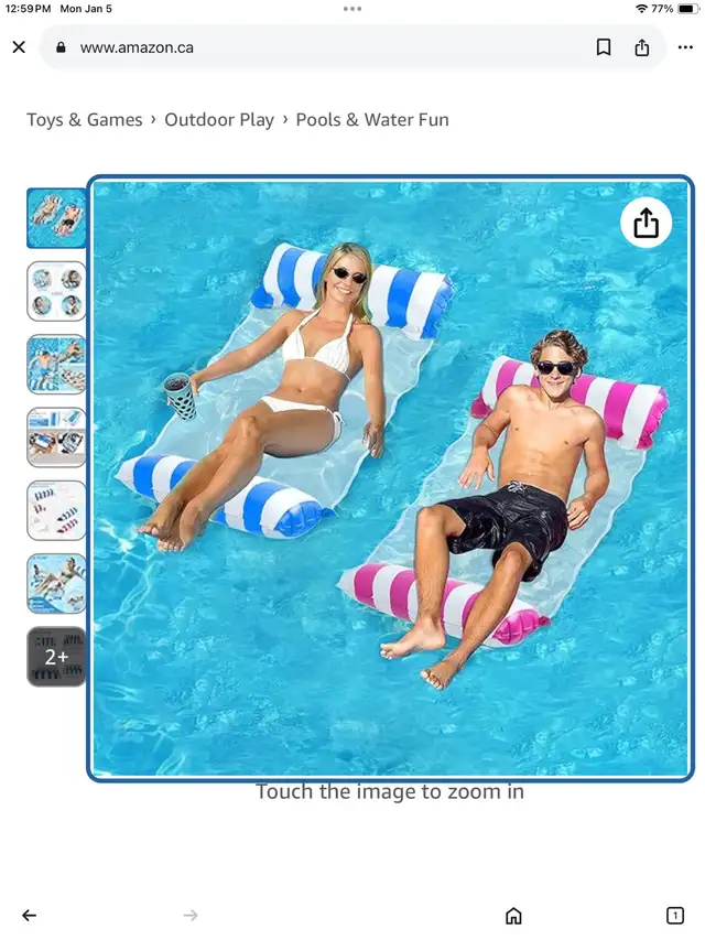 New Inflatable Pool Floatie hammock  Lounger in Water Sports in Ottawa - Image 4