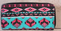 NEW Boho Southwest Print Patterned Long Zipper Wallet