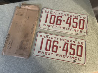 Saskatchewan License Plates 1958