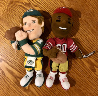 NFL Brett Favre & Jerry Rice Collectible Plush With Tags