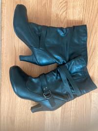 Black high heel boots