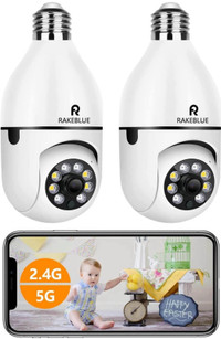 Light Bulb Security Camera 2.4G / 5G WiFi Upgrade 2 Pack Outdoor