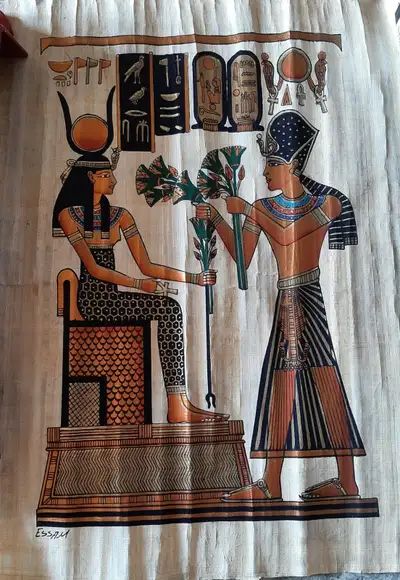 Unframed Egyptian Artwork by John Essam on Papyrus, View more