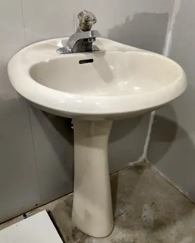 Pedestal Sink with Faucet, View more