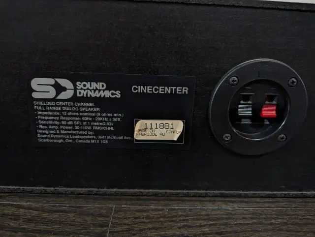 Sound Dynamics Cine Center Speaker in Speakers in Markham / York Region - Image 8