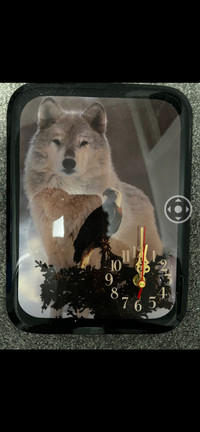 Wolf and Eagle Painting ️ And Clock 