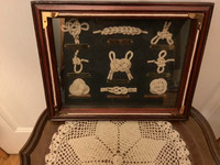 Collectible Nautical Knots in  Wooden Shadow Box