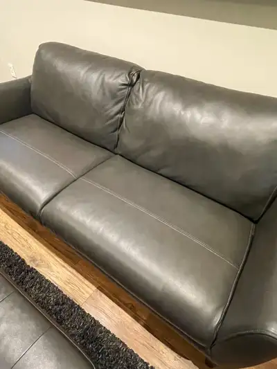  Leather Sofa and Ottoman, View more