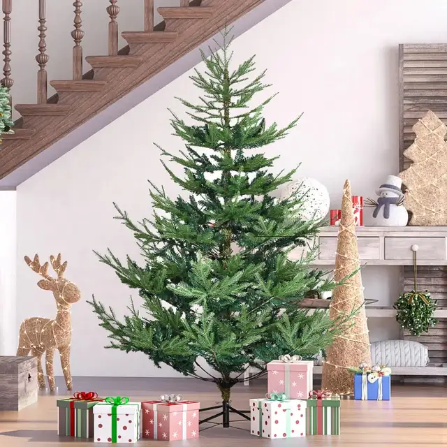 6ft Artificial Christmas Tree with Metal Base, 795 molded and la in Home Décor & Accents in Markham / York Region - Image 8