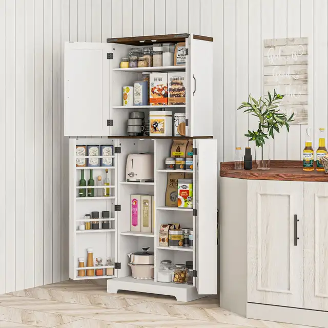 64" Tall Kitchen Pantry Cabinet with Spice Racks and Adjustable in Storage & Organization in Markham / York Region - Image 4