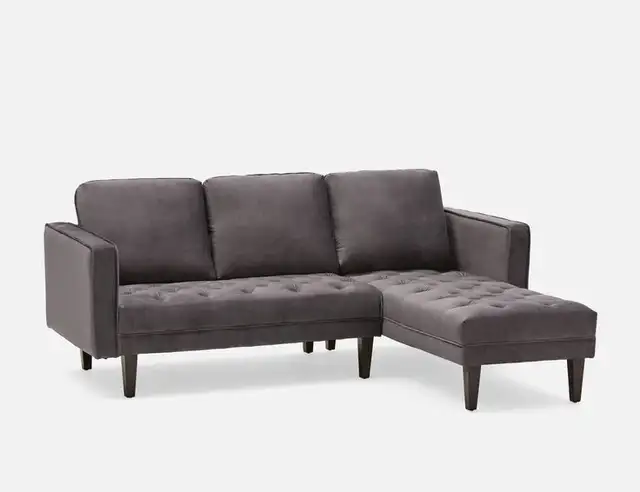 STRUCTUBE mid-century modern velvet sectional sofa64860971641473123