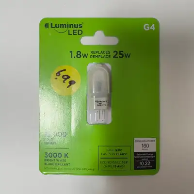 Luminus 25 Watt Equivalent G4 Non-Dimmable LED Light Bulb 3000K, View more