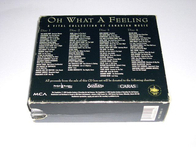 Oh what a feeling - Coffret 4 cds (artistes canadiens) dans CD, DVD et Blu-ray  à Ville de Montréal - Image 3