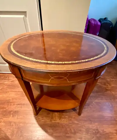 Antique Wood Oval Side Table, View more