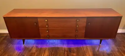 Credenza is in very good condition, and there has been pre-installed Govee strip lights on the botto...