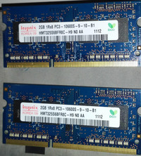 2x2GB Hynix DDR3-1333 PC3-10600 SODIMM Laptop RAM Memory