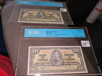 2 1937 20$ bills graded very fine 25 only 60$ each. 2264489639