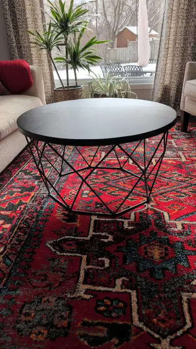 Round Metal & Wood Coffee Table, View more