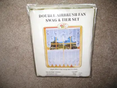 White swag and two tiers set Airbrushed design This package contains: (1) One swag (60 in x 36 in) (...