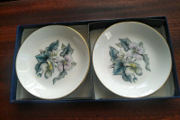 Royal Worcester Fine Bone China Floral Trinket Pin Dish set of 2