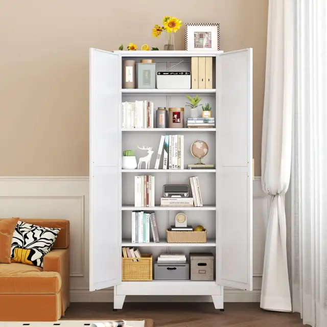pozdeg 75” Tall Pantry Cabinet, Metal Kitchen Storage in Bookcases & Shelving Units in City of Toronto - Image 5