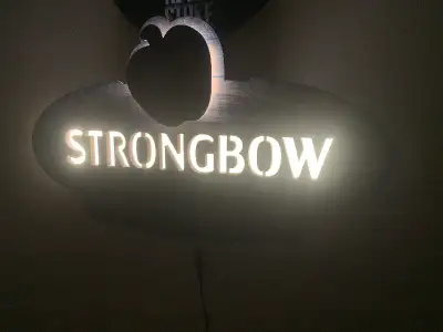 Vintage Solid Wood Strongbow Cider backlit bar pub sign Mint condition Beautiful sign, solid carve w...