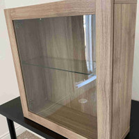Ikea BESTÅ Shelf unit with glass door, walnut effect