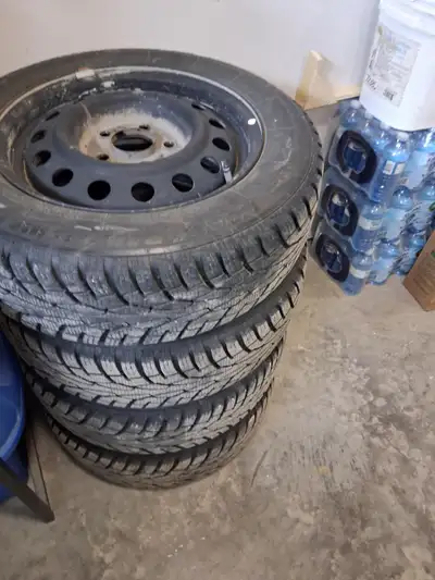 4 Winter Tires and Rims, Excellent Condition, gently used, 6 months old, 185, 65, R15 (refer to Jim,...