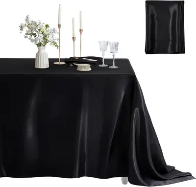 8 NEW Black 60x102" Satin Rectangle Dining Table Cloths Decor, View more