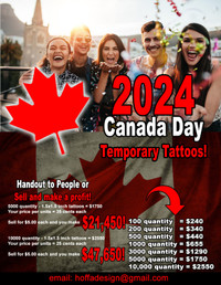 Canada Day and Custom Temporary Tattoos