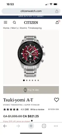 Brand new Citizen watch, Tsuki-yomi, BY1018-55X