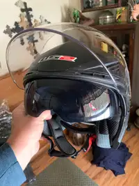Motorcycle helmets and coats