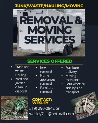 Dump runs along with any furniture delivery. We also provide yard clean-up and removal services, and...