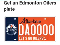 Edmonton oilers licence plate  $65