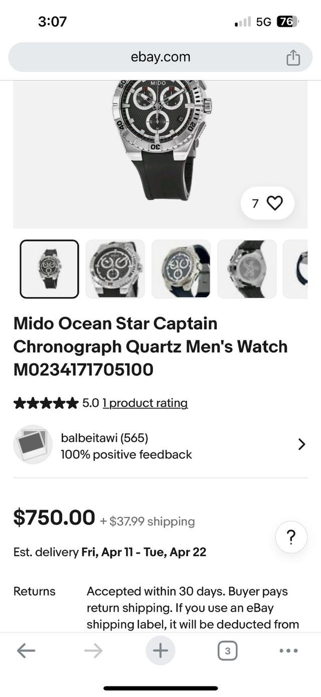 NEW - Mido Ocean Star CaptainChronograph Quartz Men's watch in Jewellery & Watches in Oakville / Halton Region - Image 5